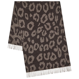 Mulberry Leopard Merino Wool Scarf Ebony & Maple